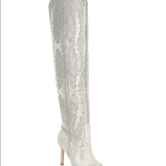 KatyannaTwo Rhinestone Embellished Over-the-Knee Western Dress Boots - Picture 3 of 3